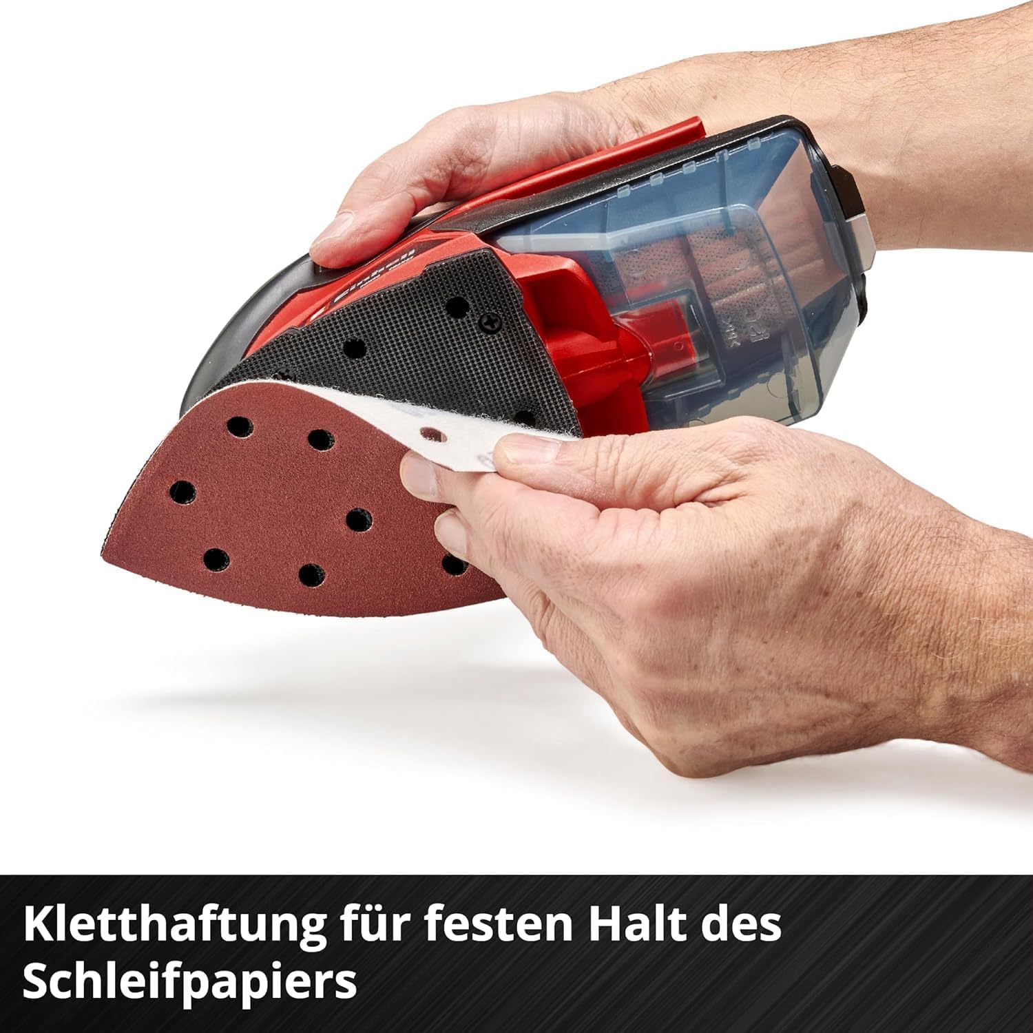 Einhell Akku-Multischleifer TE-OS 18/150 Li-Solo Power X-Change (18 V, Li-Ion, 24 000 min-1, 1.6 mm Schwingkreis, Staubfangbox, Staubabsaugadapter, ohne Akku und Ladegerät) 9
