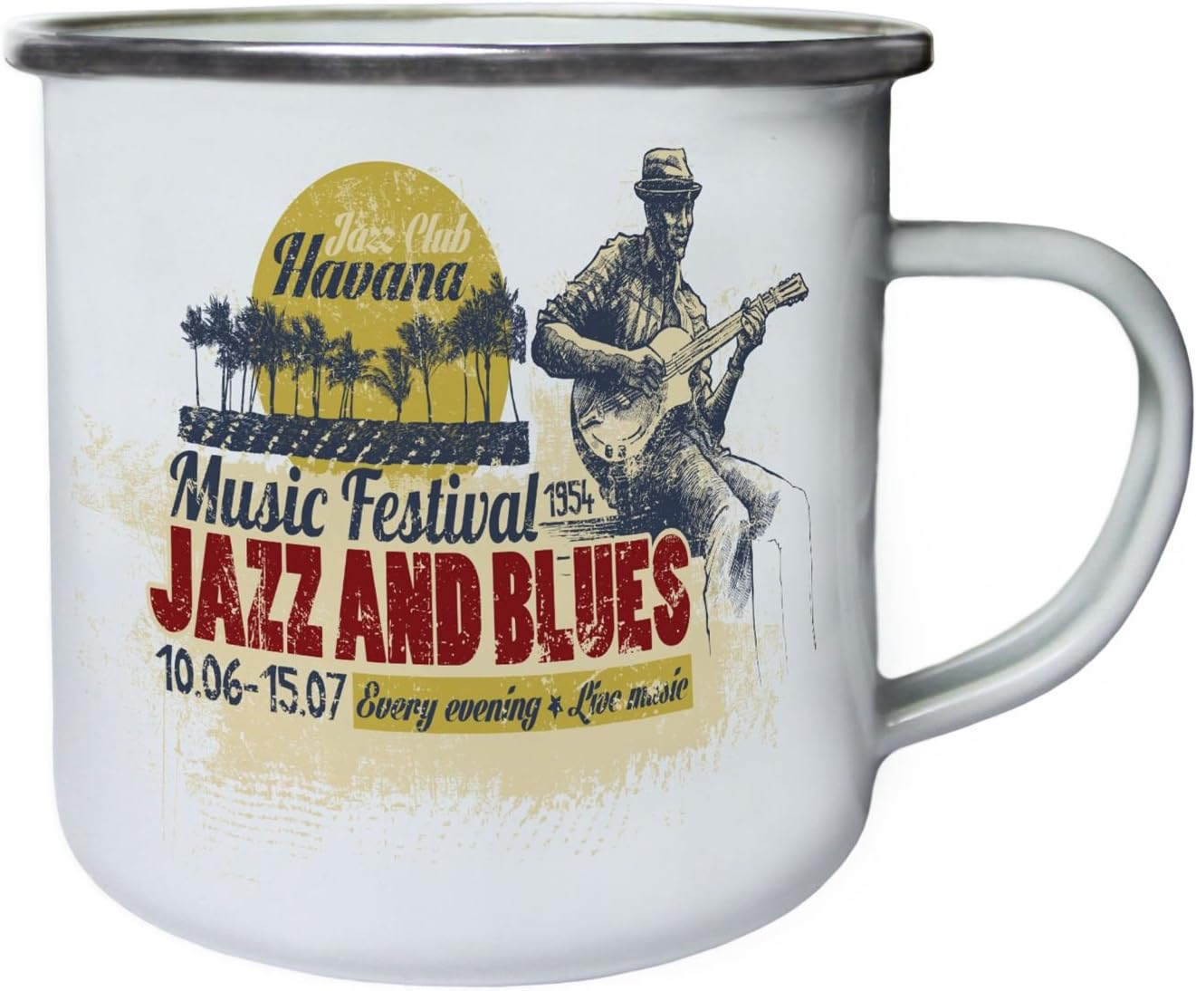 Jazz Club Havana Jazz and Blues 1954 Retro,Tin, Enamel 10oz Mug x849e