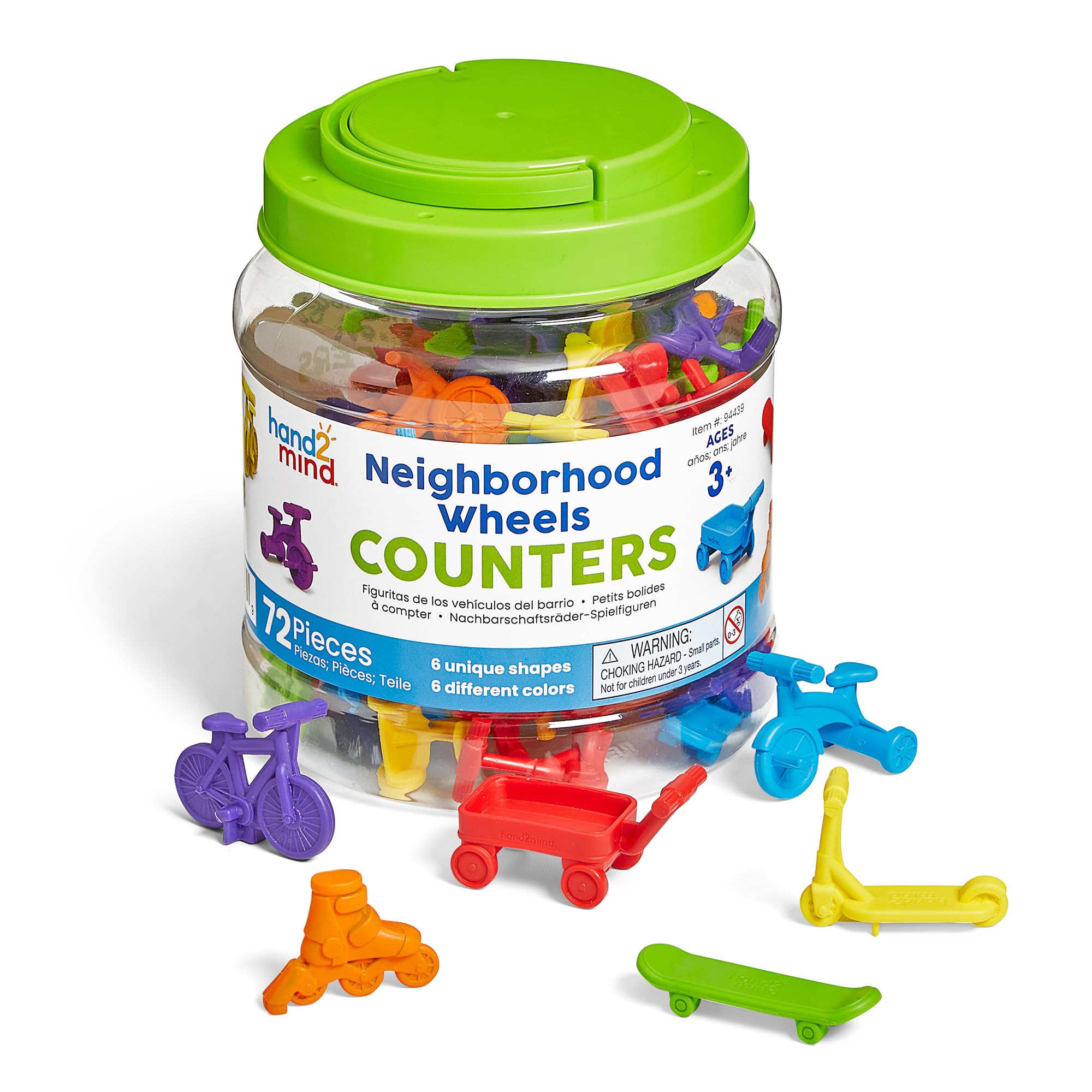 hand2mind Neighborhood Wheels Counters, Counters for Kids Math, Counting Toys, Color Sorting Toys, Transportation Toys, Math Manipulatives Kindergarten, Montessori Math Materials, Easter Egg Fillers