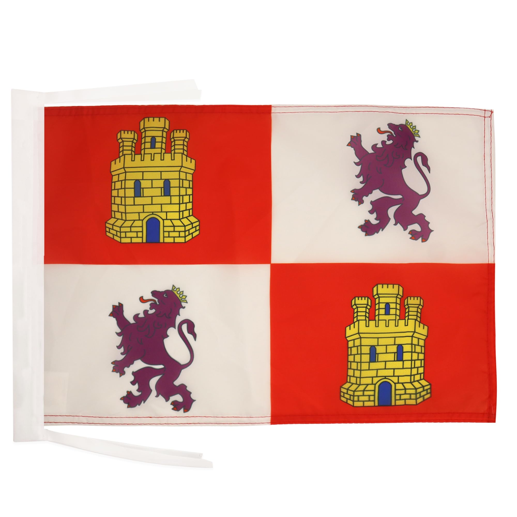 AZ FLAG - Castile and Leon Flag - 18'' x 12'' - 100% Polyester Spanish region of Castilla y León Small Banner with Two Cords - Fade Resistant - Vivid Colors - 18x12 in - 45x30 Cm — image 1
