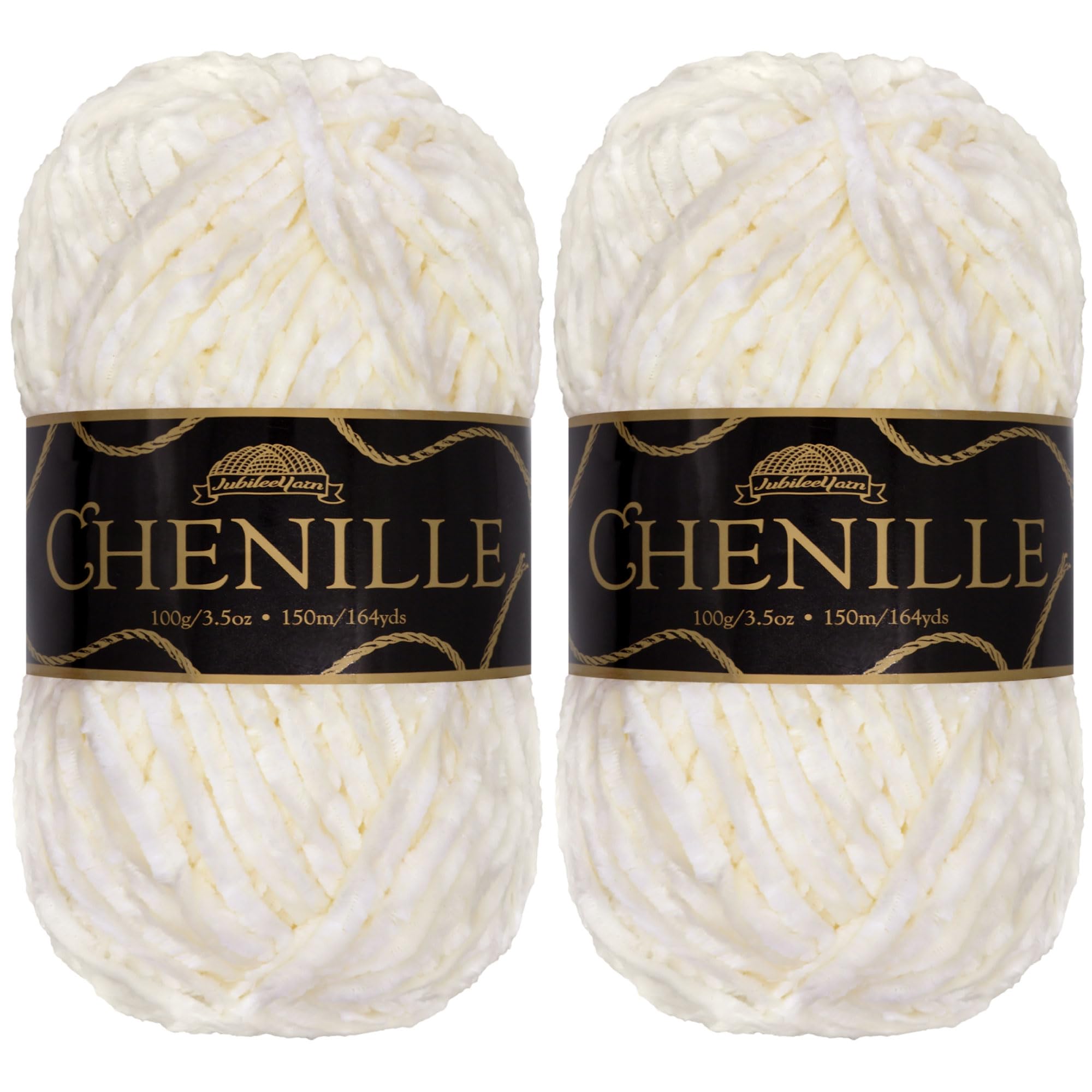 JubileeYarn Chenille Yarn - Worsted Weight - 100g/skein (2 Skeins, 100 Zen) โ image 1