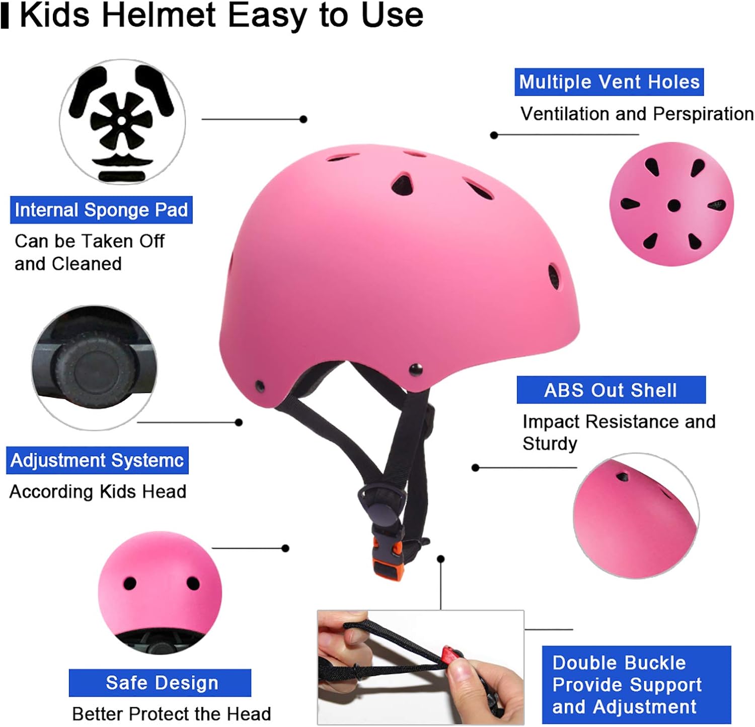 Glaf Kids Bike Helmet Toddler Helmet Children Multi-Sport Helmet CPSC Certified Impact Resistance Ventilation Adjustable Helmet Skateboard Cycling Helmet : Sports & Outdoors