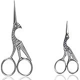 BIHRTC 4.5 Inch Bird Sewing Scissors and 3.6 Inch Little Embroidery Scissors Sharp Stork Scissors Dressmaker Small Shears for