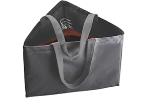 Clothes Hanger Organizer Holder for Space Saving, Fresheracc Hanger Triangle Storage Bag with Handles for Closet Tidier Laundry Rooms Wardrobe Drying Rack, Waterproof Container (Triangle Grey)