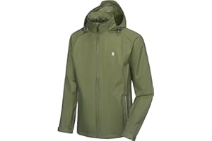 Little Donkey Andy Men's Waterproof Rain Jacket Lightweight Rain Shell Jacket Raincoat with Packable Hood