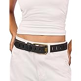 LyzerMia Womens Genuine Leather Belt for Jeans Pants Width 1.57" Western Cowgirl Wide Belts for Ladies with Gift Box