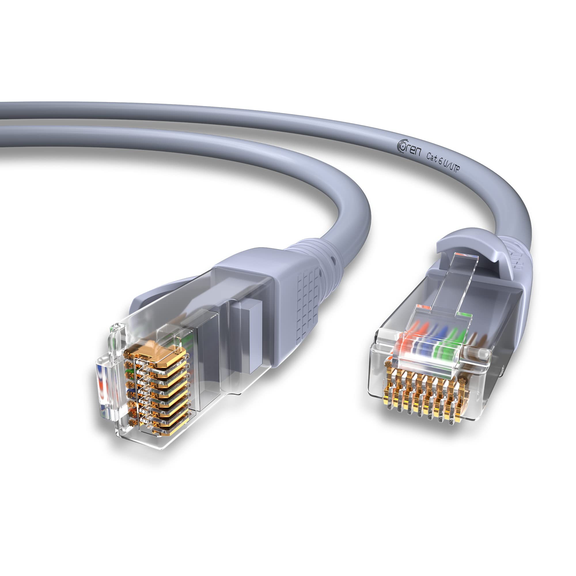 Oren CAT6 2m Ethernet Cable LAN - Patch Cord | High-Speed 10Gbps | Pure Copper 24 AWG Stranded - Premium Network Cable with RJ45 Connector | Internet, Broadband, LAN, Network Lead