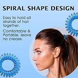 Emalla 36 Multi-color Spiral Hair Ties Traceless Coil Phone Cord Ponytail Holder view 2
