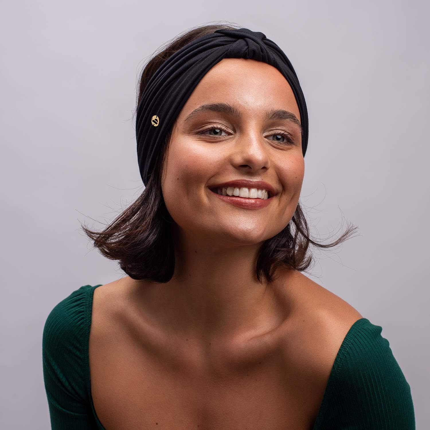 BLOM Original Headbands For Women. Multi Style Design for Yoga Fashion Workout Gym Running Athletic Travel. Wear Wide Turban Thick Knotted. Comfort Stretch Versatility. Ethically Made in Bali. (Black): Clothing