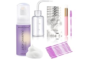 WENDY LASHES Wendy Lash Shampoo Kit for Cleaning: for Home and Salon Use, 60ML Mild, Natural Formula, with Brushes, SL-ZS