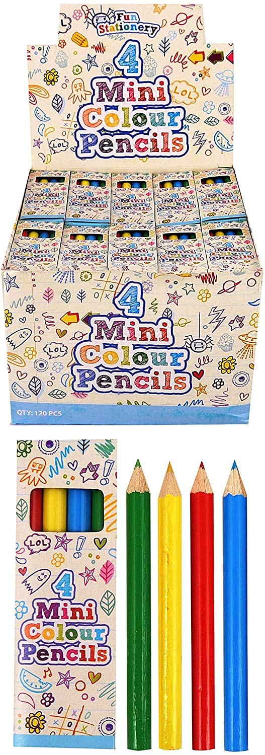 Henbrandt Mini Colouring Pencil Packs - Party Favours/Loot Bag Fillers/Lucky Dip Prizes/Classroom Rewards (20 packs)