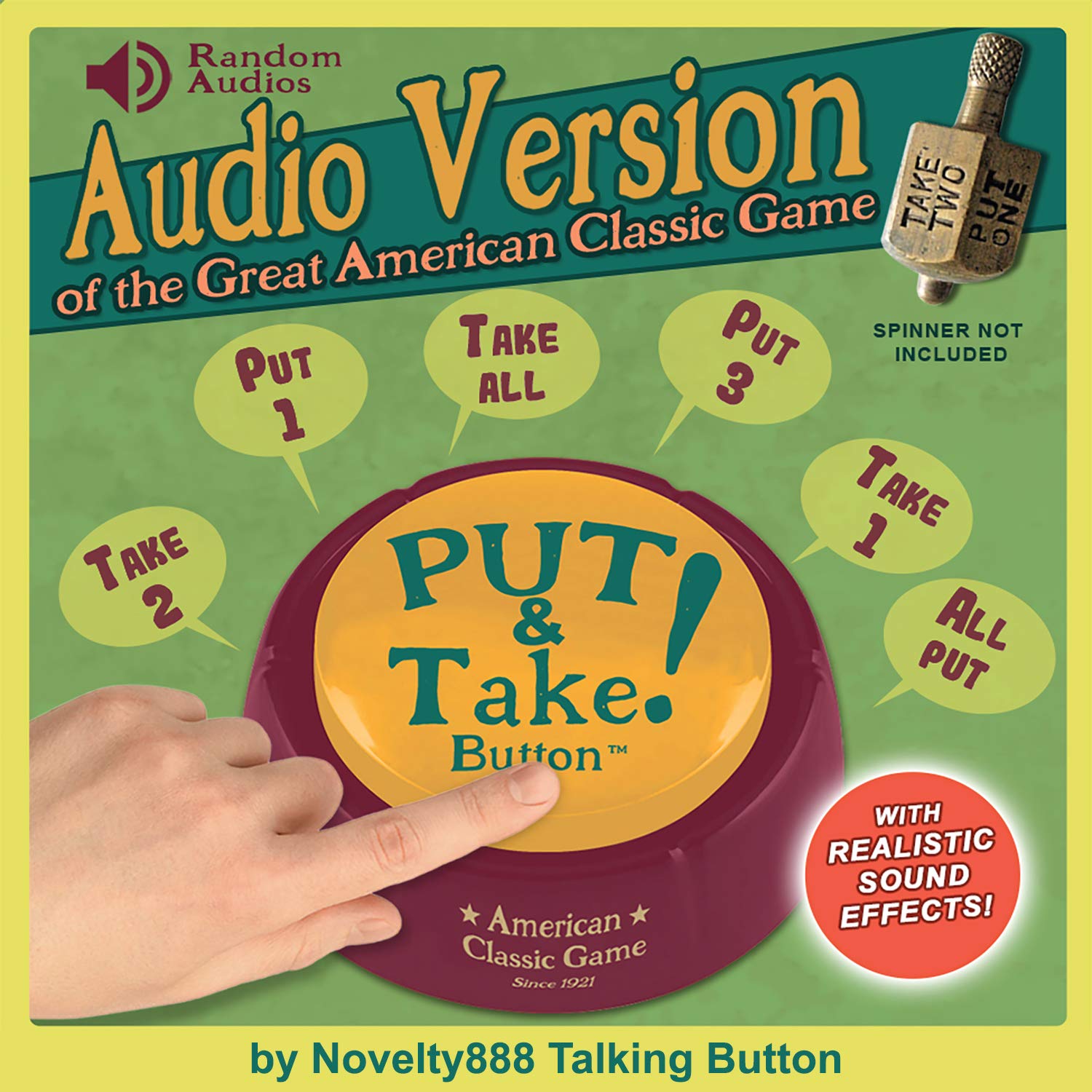 Put and Take Button - A New Generation of Put Take Spinning Tops and Dice. The Classic American Game Now with Audio. Talking Button Game.