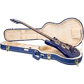 Crossrock Electric Guitar Case fits PRS SE Standard solid body Guitar, Right-hand| Vibrant Blue Faux Leather, Beige Plush Interior, Lock &ndash; Designer Series (CRW520PRSEVB)