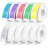 MIARALA 1600 Pcs Colored D30 Label Tape, Label Maker Tape-12mm×40mm(0.47"x1.57") Sticker Thermal Paper Self-Adhesive Label Ta