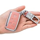 for Land Rover/Jaguar Key Fob Case Cover,Compatible with Evoque Velar Sport Discovery,Freelander2,LR4 F-PACE, F-Type,XF,XJ,XE