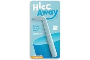HiccAway Hiccup Straw - Stops Hiccups Naturally & Fast - As Seen On Shark Tank - Clinically Proven Relief for All Ages, Children & Adults - Safe, Lightweight, & Reusable (HiccAway Baby Blue) 1 Pack