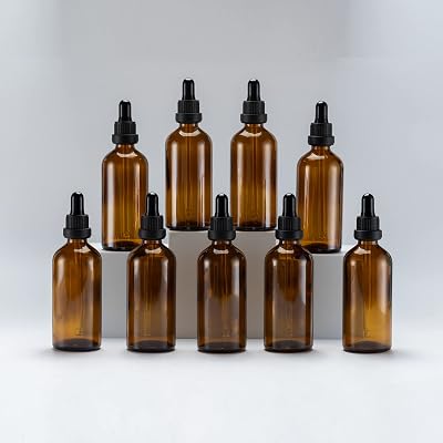 Yizhao 100ml Amber Glass Dropper Bottle 9Pcs with Glass Pipette Set