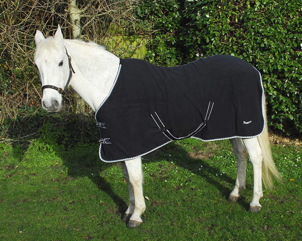 Rhinegold Elite Fleece Rug- 4/6- Plain Black