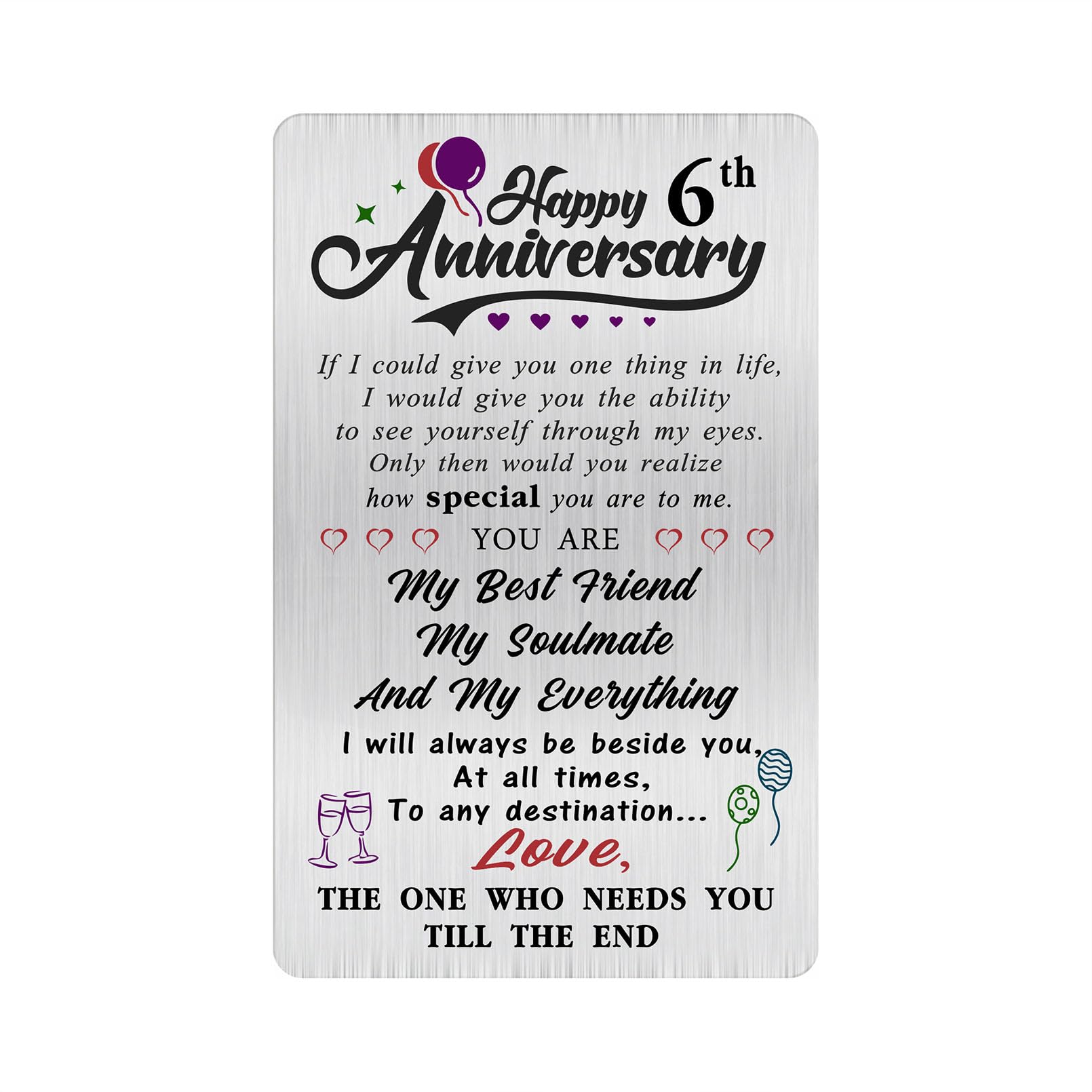 Alotozo 6 Year Wedding Anniversary Card - Happy 6th Wedding Anniversary Cards Gifts for Husband Wife - 6 Years Anniversary Card for Him Her
