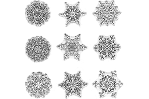 Lot de 9 tampons transparents en silicone avec motifs de flocons de neige pour la fabrication de cartes de vacances, la décor