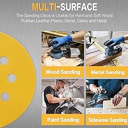 POTUINOM 100PCS 5 Inch 8 Hole Sanding Discs 800