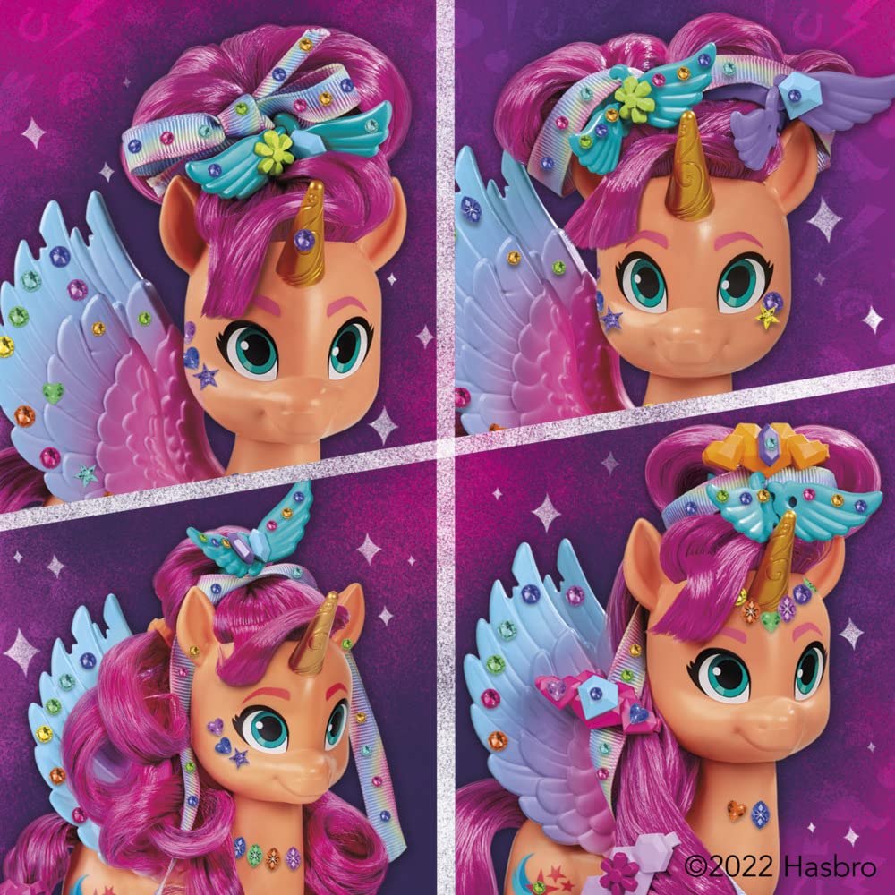 My Little Pony Toys: Make Your Mark Sunny Starscout Ribbon Hairstyles, 6-Inch Orange Pony Toy, Toys for 5 Year Old Girls and Boys and Up, with Hair Styling Accessories