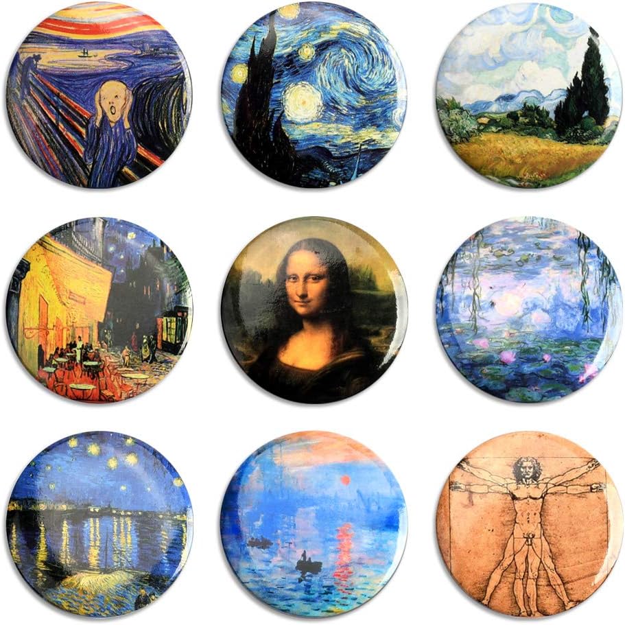 HangDone Fridge Magnets 1.57" Frame Buttons for Refrigerator 9-Pieces