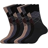 WANDER Men's Dress Socks Cotton Thin Classic Lightweight Socks 6/8 Pairs Solid & Patterned Soft Breathable Socks
