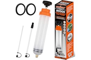 HORUSDY 500CC Fluid Extractor Automotive, Oil Extractor/Oil Syringe, Fluid Syringe Pump Manual Suction Vacuum Fuel Car Transfer
