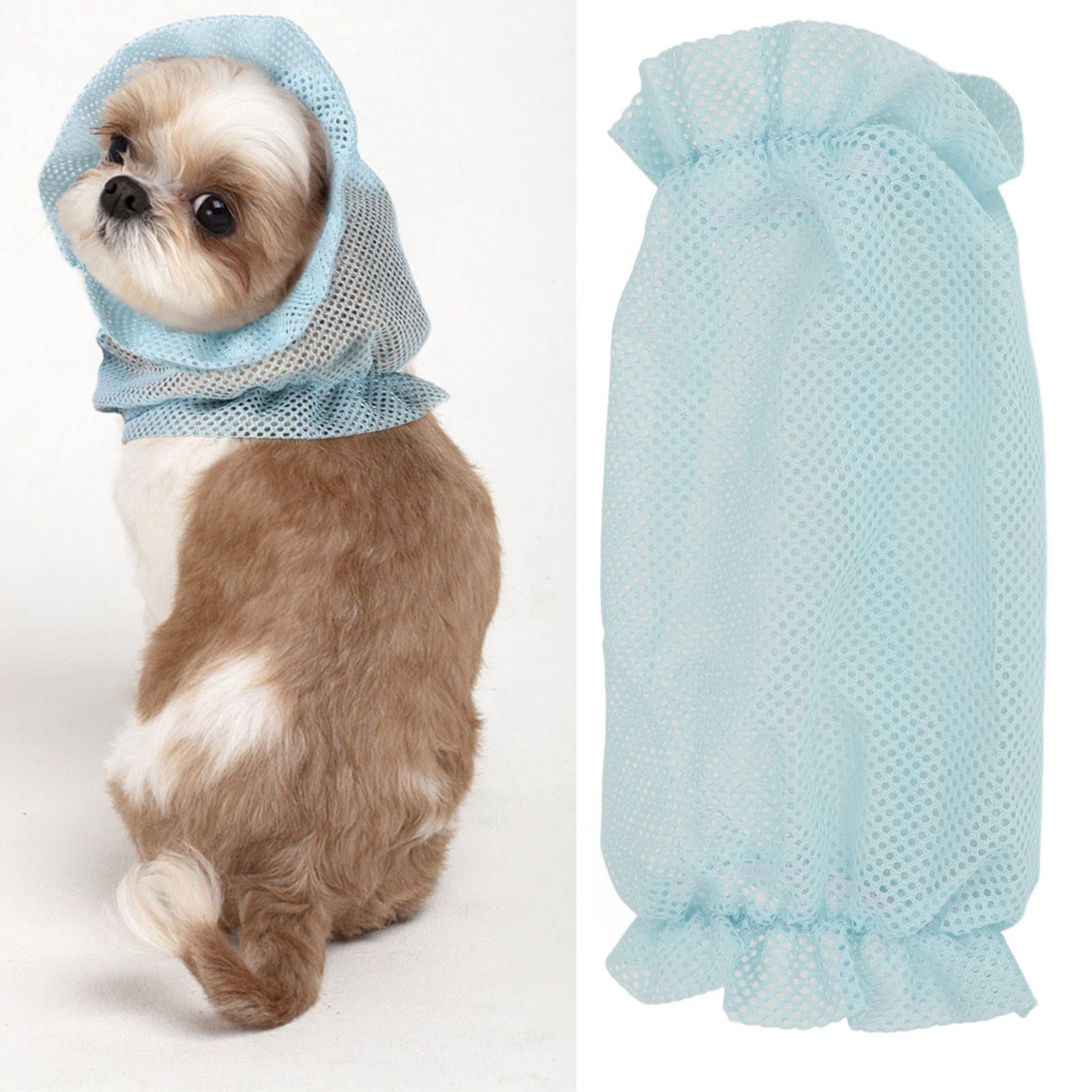 Dog Covers Mesh Dog Cover Soft Breathable Elastic Bugs Repellent Cute Puppy Earmuff for Summer Hiking Camping (Large)