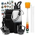 YONICOER Insulated Water Bottle 40oz,Triple Wall Vacuum Stainless Steel(Dishwasher Safe),Leak Proof & Non-BPA,Flask Jug with Paracord Handle & Straw Spout Lids Sports Gradient black