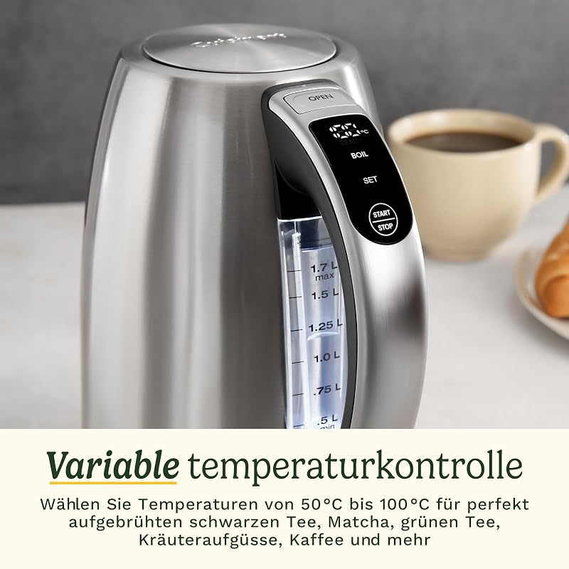 – Smart‑Elite‑Wasserkocher mit mehreren Temperatureinstellungen – Edelstahl CPK525E