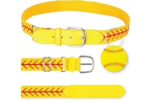AKAIXI Baseball Softball Belts and Luggage Tags Combo Set Youth Boys Girls Adjustable Elastic Waist Belt