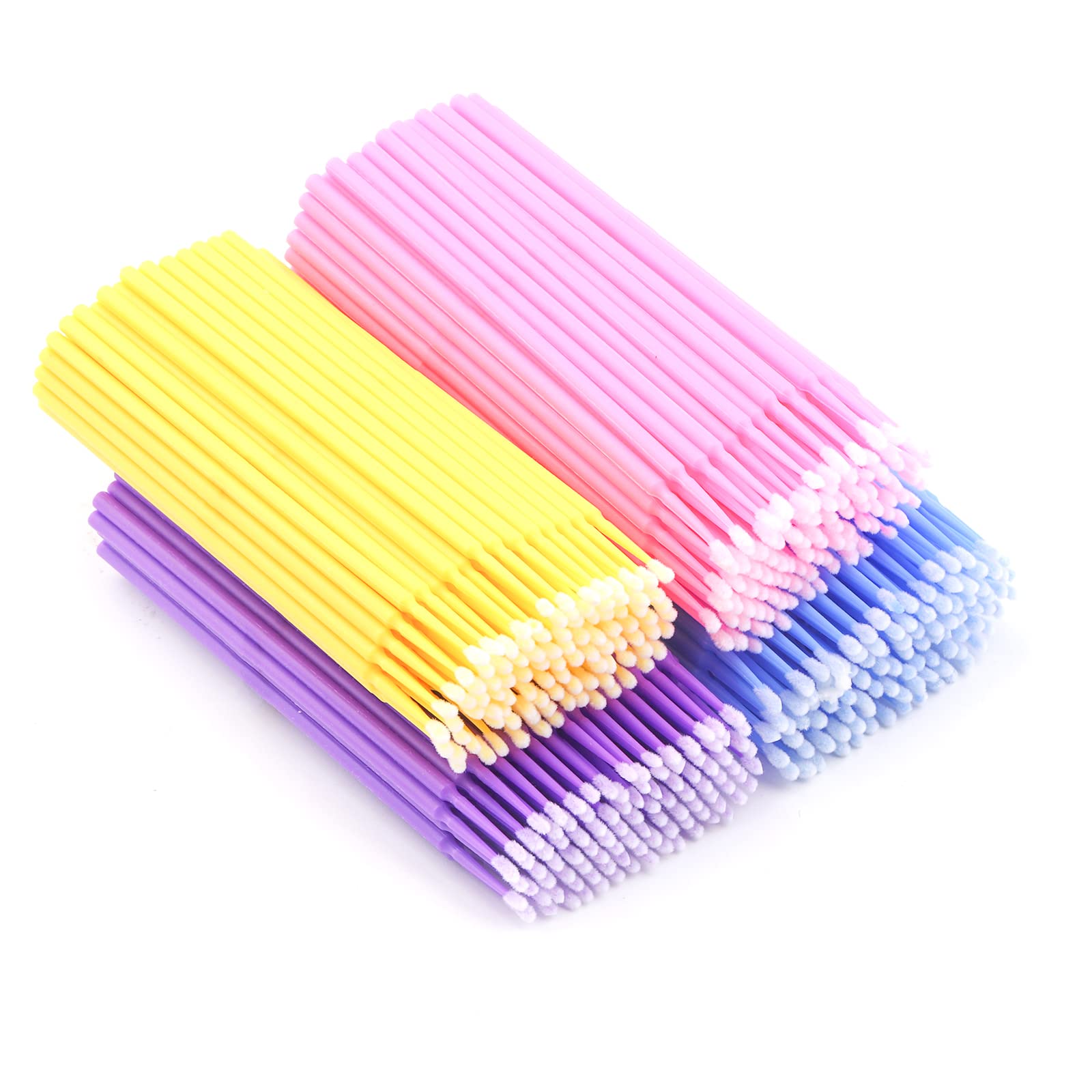 Micro Applicators Brushes FADLASH Disposable Eyelash Extension Brushes, 4 Color for Dental and Oral 400 Pcs