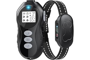 DDZ Dog Training Collar for 20-150 lb Dogs, Rechargeable Dog Shock Collar with Remote, IPX7 Waterproof E Collars with Flashlight Beep Vibration and Shock Training Modes for Large Medium Small Dogs