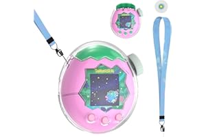 SGHLDE for Tamagotchi Paradise Clear Case with Dial Cover & Neck Lanyard, Full Body Screen Guard for Tamagotchi Paradise Acce