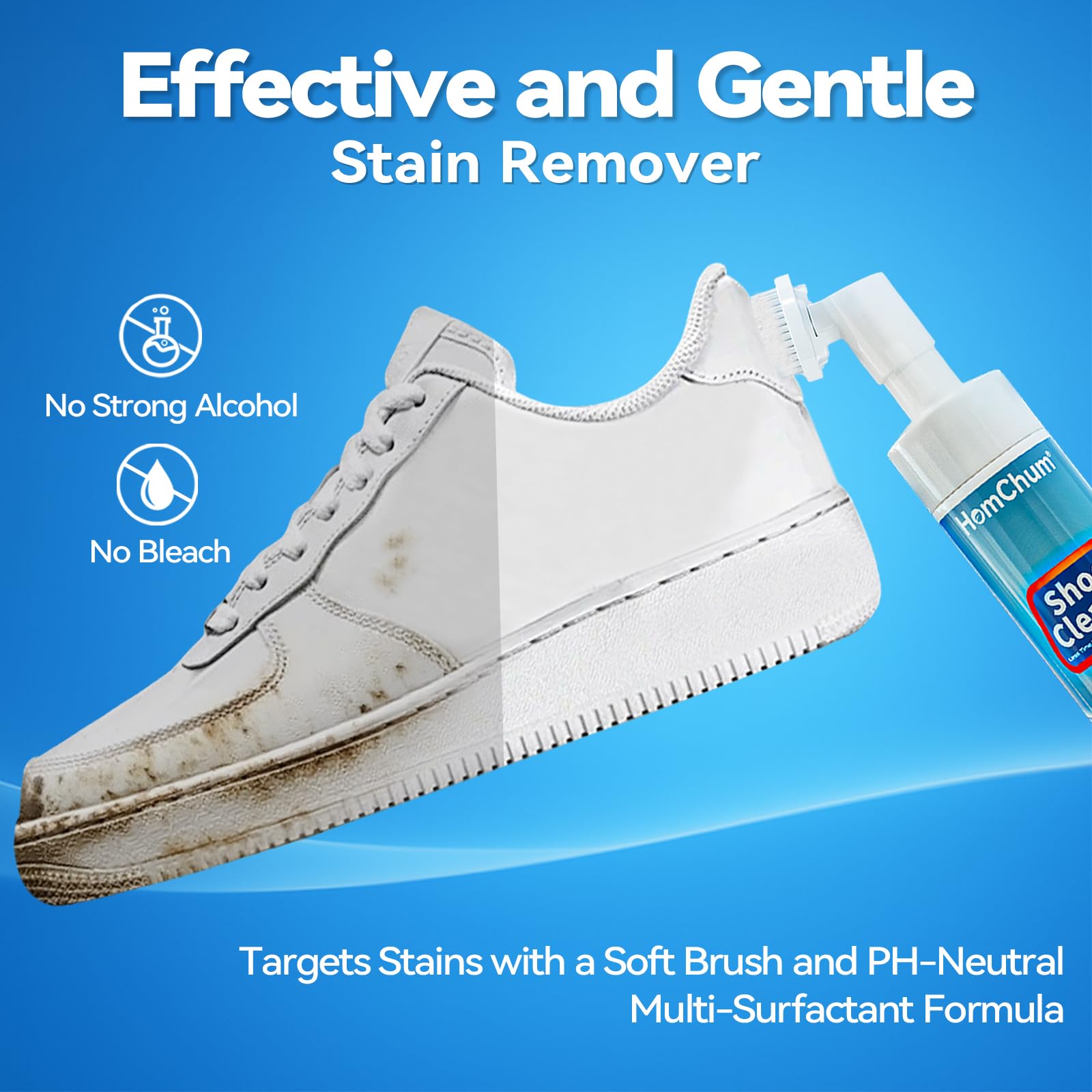 HomChum Shoe Cleaner Sneaker Cleaner Shoe Cleaning Kit for Sneaker, Tennis Shoes Water-Free Foam