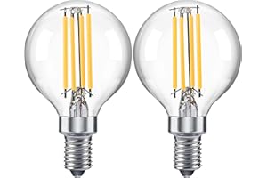 PADMO LUDAZ Dimmable Globe G16.5 E12 LED Bulb 40W(4W),Type G Bulb,Round Candelabra Light Bulbs for Ceiling Fan,Lamp,Chandelie