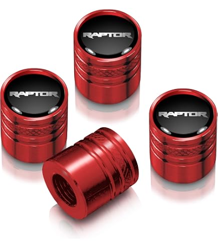 IPick Image Ford F-150 Raptor Black On Silver Chrome Aluminum Tire Valve Stem Caps – Set Of 4