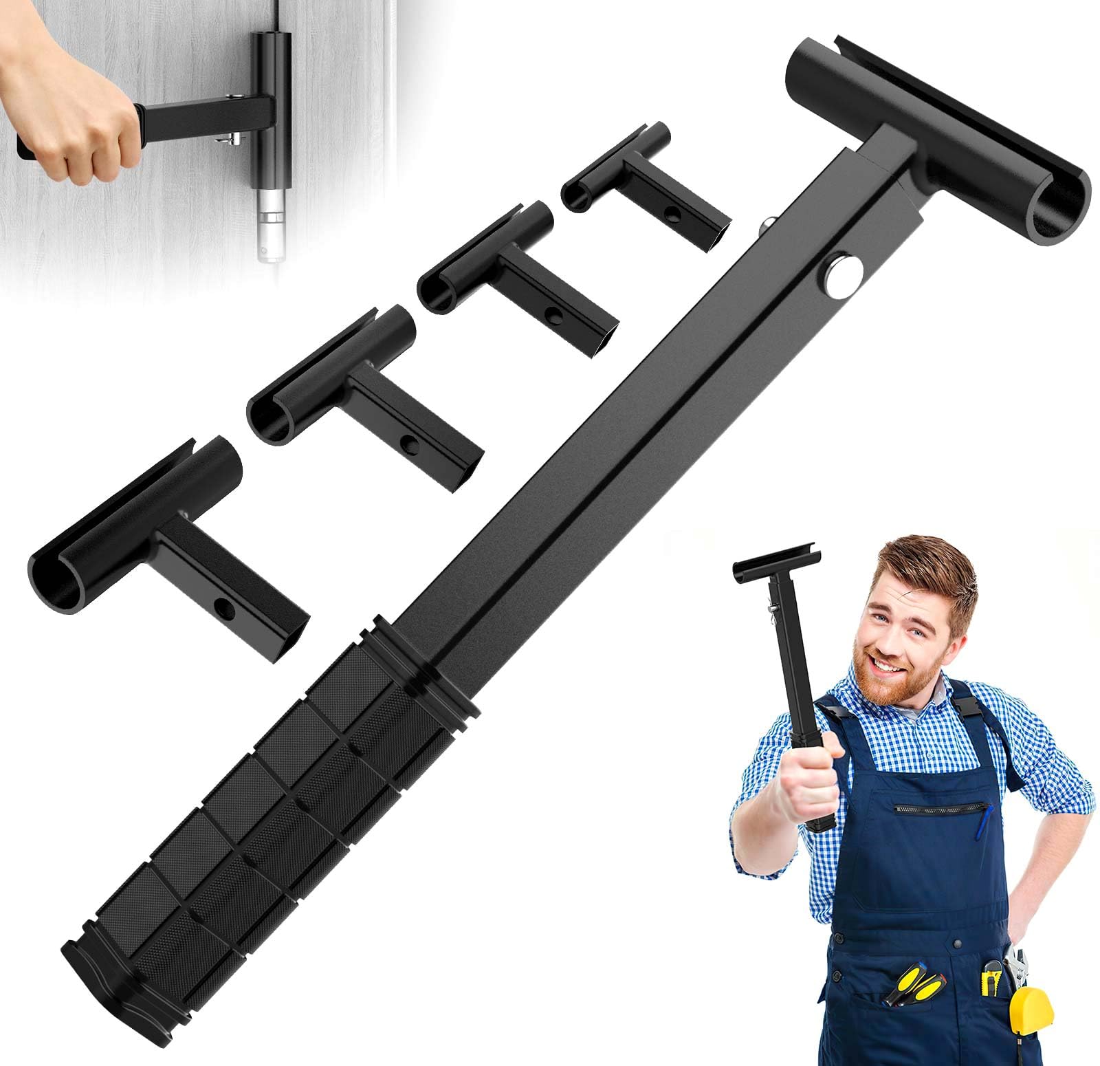 Photo 1 of ***FACTORY SEAL***
KETEBAIYI Door Hinge Adjustment Tool, 4 in 1 Hinge Adjustment Wrench Kit, Heavy Duty Painted Steel Hinge Bending Wrench with Rubber Grip (black)