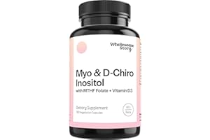 WHOLESOME STORY Myo-Inositol & D-Chiro Inositol Capsules with MTHF, Folate, Vitamin D | Support for Ovarian Function, Hormone Balance, & Homocysteine Levels | Fertility Supplements for Women | 360 Count 40:1 Ratio