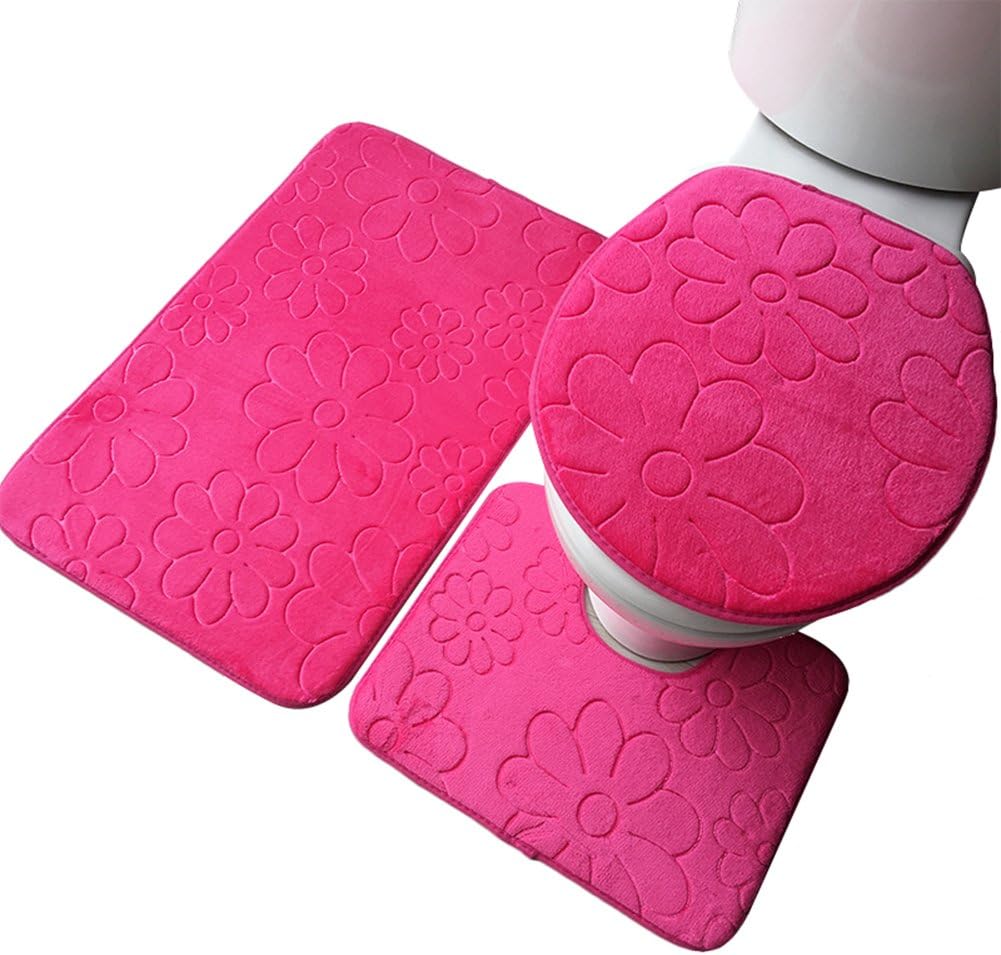 Demarkt Badgarnitur 3 tlg Set WC Vorleger Badematten Set für Toilet für