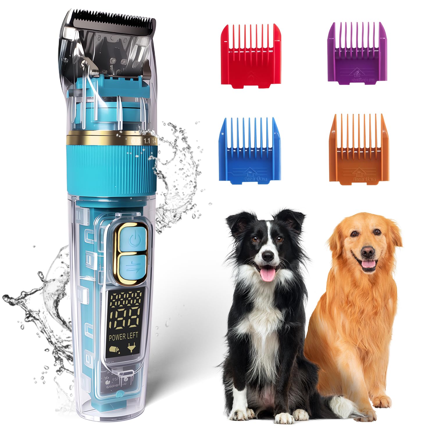 Photo 1 of ZeLing HTL Dog Clippers for Grooming Thick Hair with Detachable Blade,50dB Low Noise Cordless Pet Thick Coats Trimmer with Titanium Blades,IPX5 Waterproof Dog Shaver for Dogs/Cat/Pets
