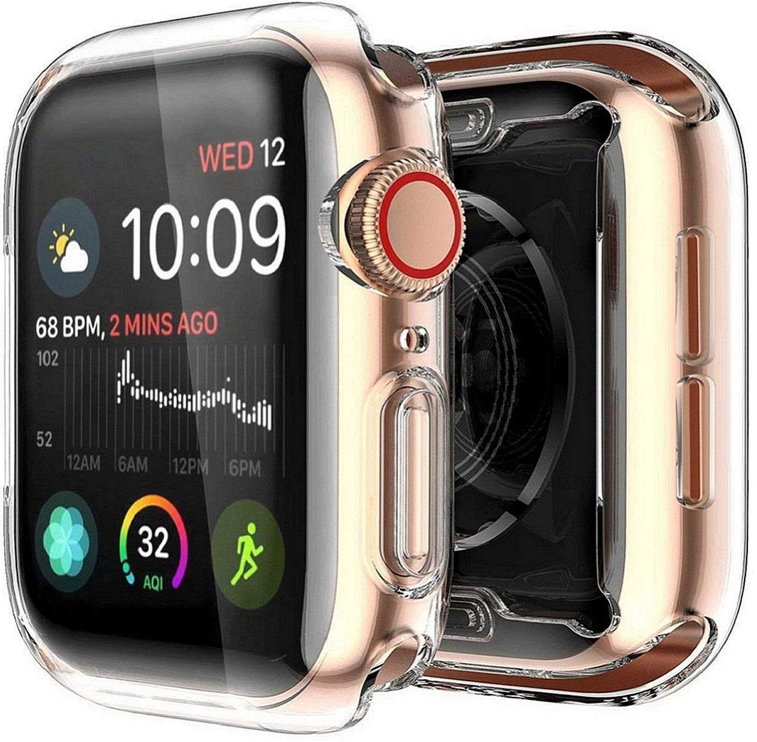 Yolin [2-Pack] All-around TPU Screen Protector Compatible with Apple Watch Series 6/5 / 4 / SE3 / SE2 / SE 40mm, Soft Protective Case For iwatch 40mm (2 Transparent)