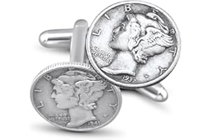 The Fun Company Coin Jewelry-Authentic Handmade Mercury Dime Cuff Links