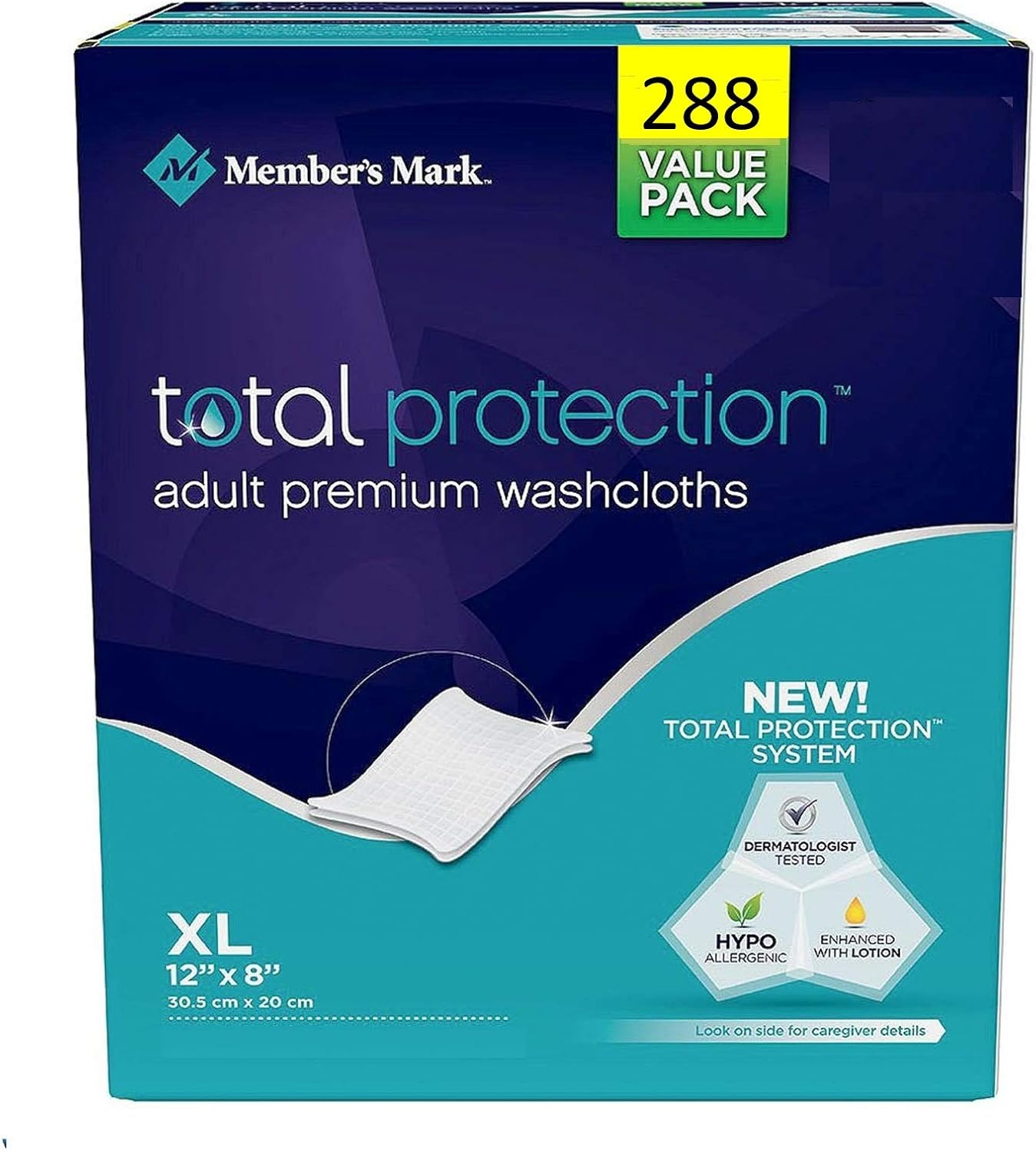 Member's Mark Adult Premium Disposable Washcloth Value Pack 288 Count
