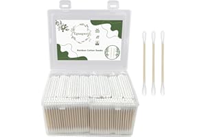 EGAAGEOI 1000 Count Bamboo Cotton Swabs for Hygiene and Beauty Care – Double-Tipped, Biodegradable & Organic Cotton Buds | Eco-Friendly Natural Sticks for Ear Cleaning, Makeup, Pet Care & Ointment Application