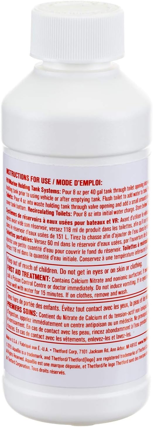 Thetford AquaBio 96604 RV Holding Tank Treatment Citrus Twist Scent, Formaldehyd Free 6 Pack of 8 Oz Liquid: Automotive