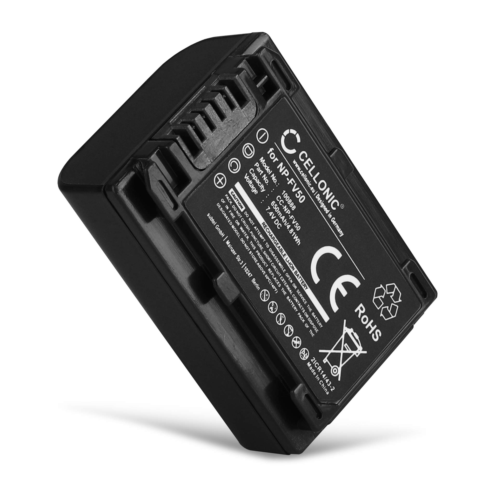 CELLONIC 1x Battery for Camera Compatible with Sony FDR-AX33, HDR-CX250, HDR-CX270, NP-FV70 - (650mAh, 7.4V)