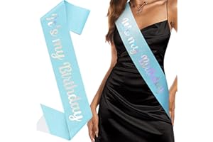 Araluky Rainbow Birthday Headband for Women IT'S MY BIRTHDAY Headband & Its My Birthday Sash and Hairband for Women Birthday Headband Headbands for Women Girls Parties Favors Gift (Blue)